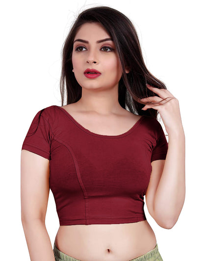 PU Fashion Stretchable Cotton Lycra Blouse – Short Sleeve Readymade Choli