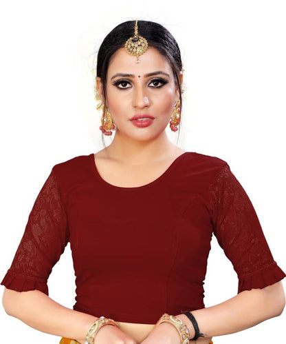 PU Fashion Pure Cotton Stretchable Saree Blouse – Breathable, Skin-Friendly, Full Sleeve