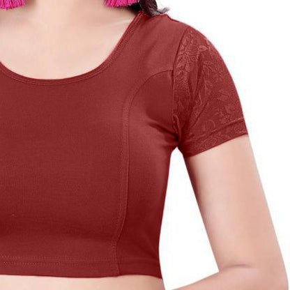 PU Fashion Stretchable Cotton Lycra Blouse – Readymade Short Sleeve Choli