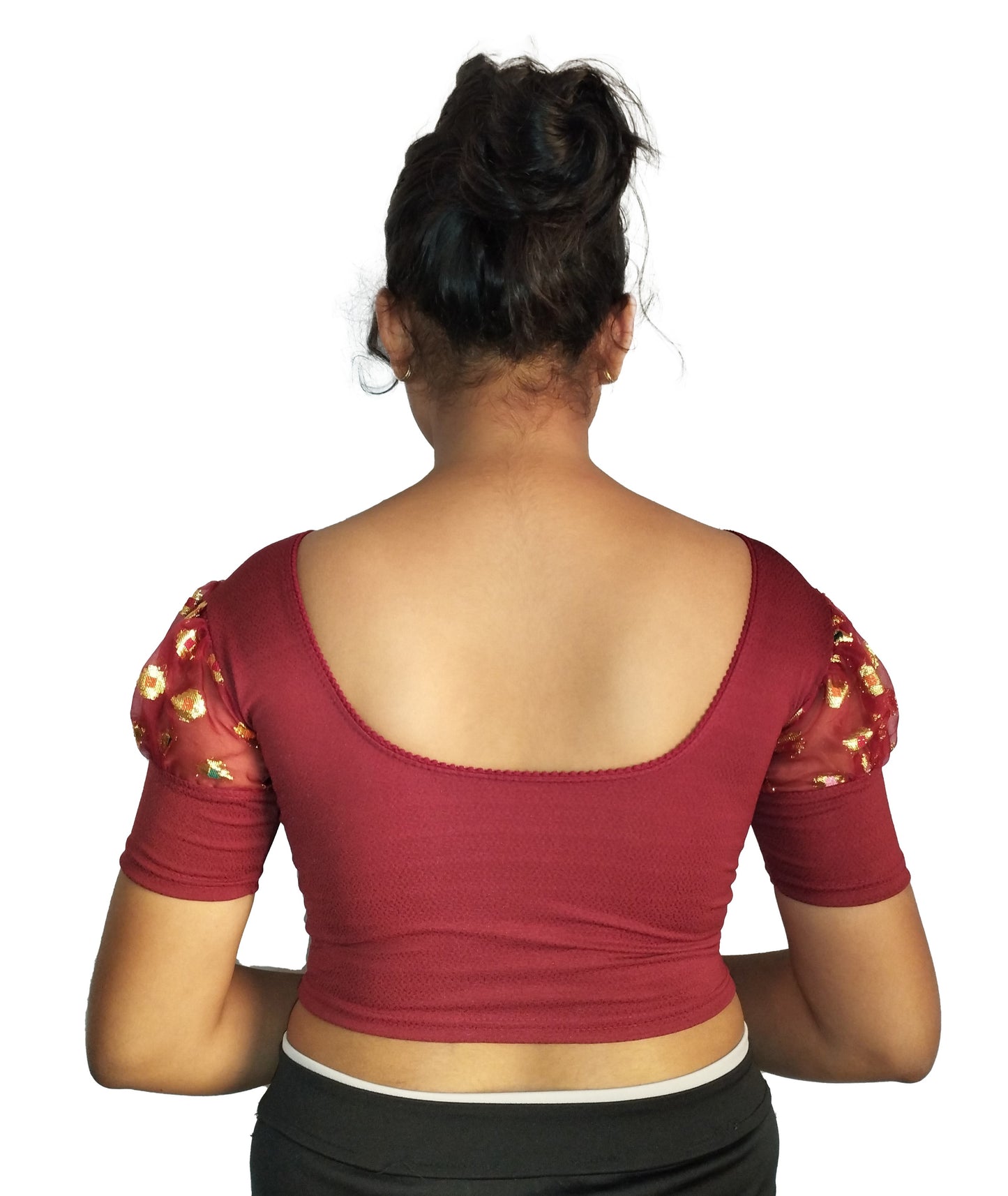 Stretchable Cotton Lycra Blouse with Stylish Puff Sleeves – Breathable & Comfortable | PU Fashion