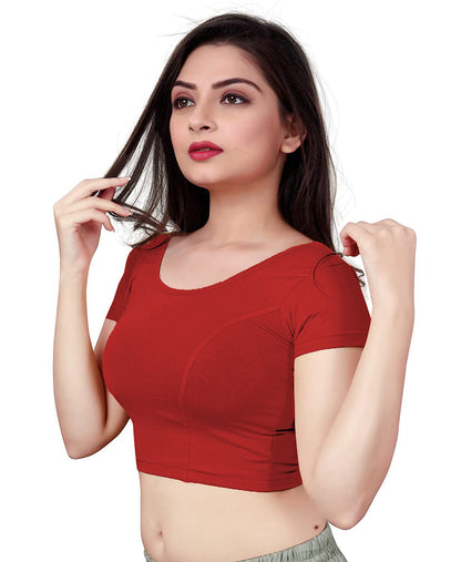PU Fashion Backless Butterfly Blouse – Stylish Cotton Stretchable Saree Blouse