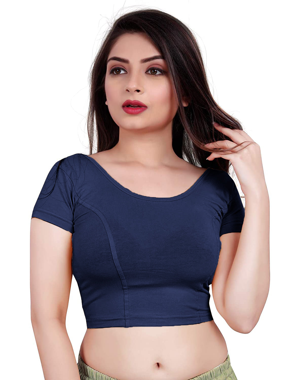 PU Fashion Stretchable Cotton Lycra Blouse – Short Sleeve Readymade Choli