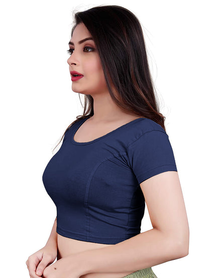 PU Fashion Stretchable Cotton Lycra Blouse – Short Sleeve Readymade Choli