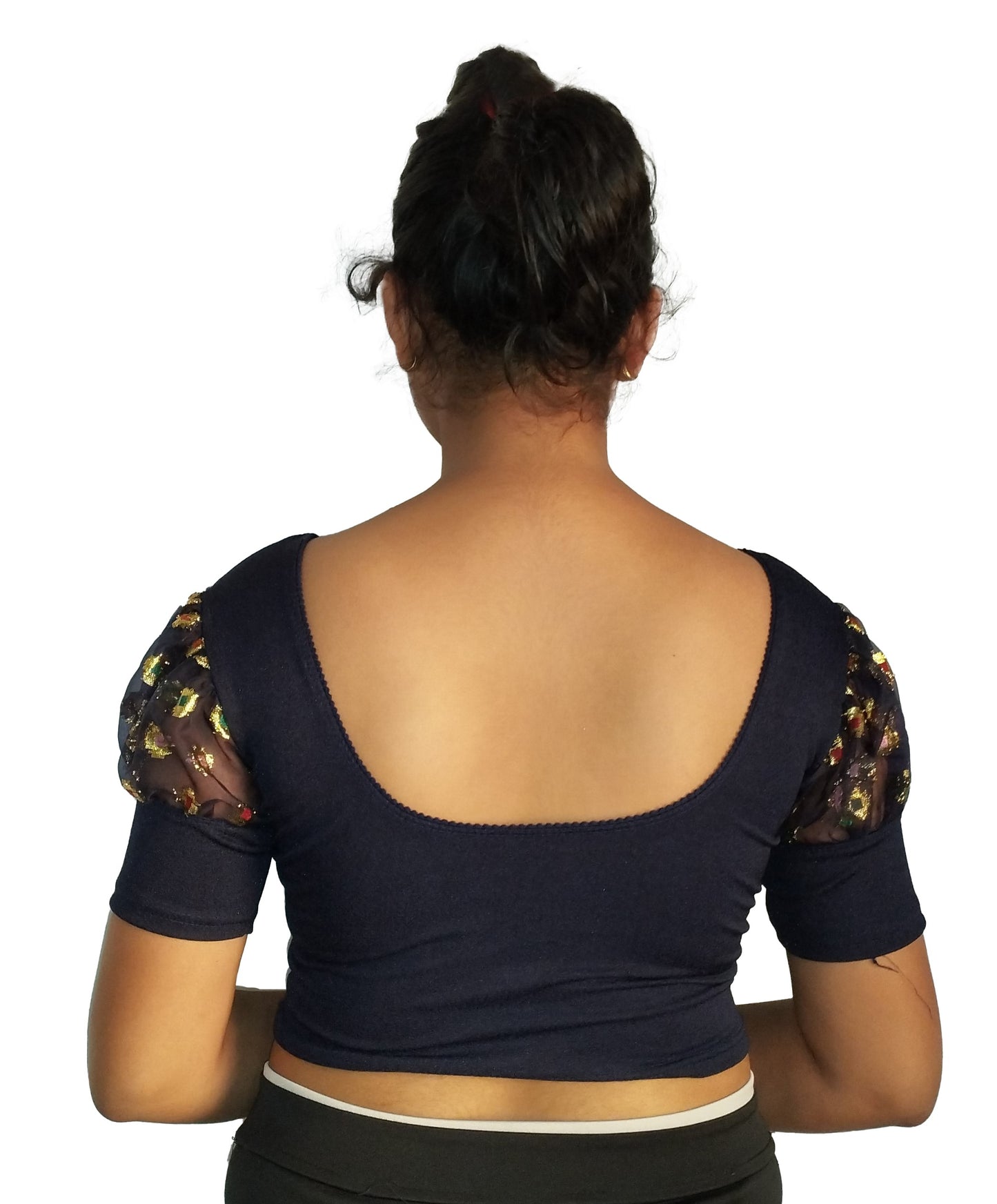 Stretchable Cotton Lycra Blouse with Stylish Puff Sleeves – Breathable & Comfortable | PU Fashion