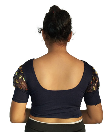 Stretchable Cotton Lycra Blouse with Stylish Puff Sleeves – Breathable & Comfortable | PU Fashion