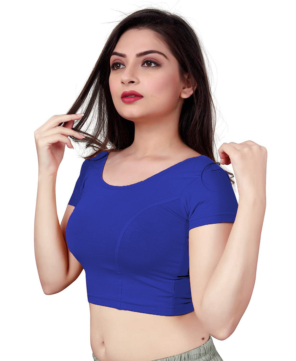 PU Fashion Backless Butterfly Blouse – Stylish Cotton Stretchable Saree Blouse