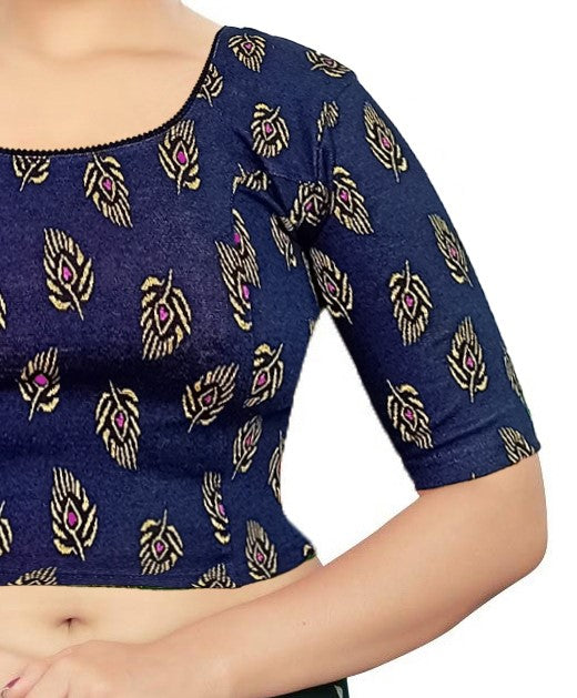 PU Fashion Jacquard Cotton Blouse – Readymade, Breathable & Stylish Woven Design