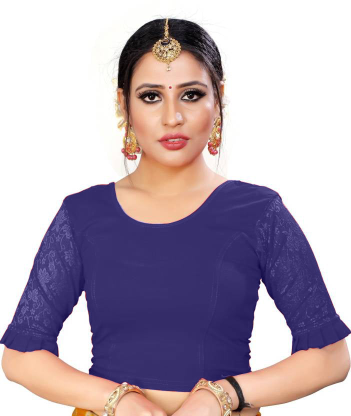 PU Fashion Pure Cotton Stretchable Saree Blouse – Breathable, Skin-Friendly, Full Sleeve