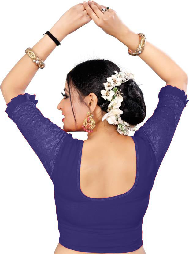 PU Fashion Pure Cotton Stretchable Saree Blouse – Breathable, Skin-Friendly, Full Sleeve