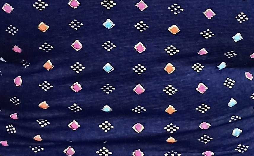 PU Fashion Pigment Print Blouse – Readymade, Stylish Multicolor Design, Elbow Sleeves