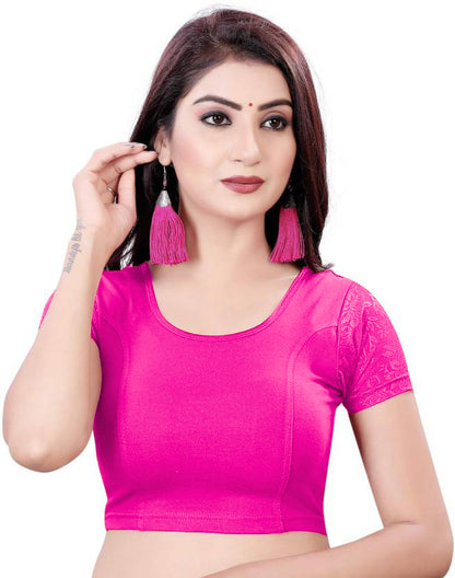 PU Fashion Stretchable Cotton Lycra Blouse – Readymade Short Sleeve Choli