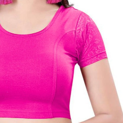 PU Fashion Stretchable Cotton Lycra Blouse – Readymade Short Sleeve Choli