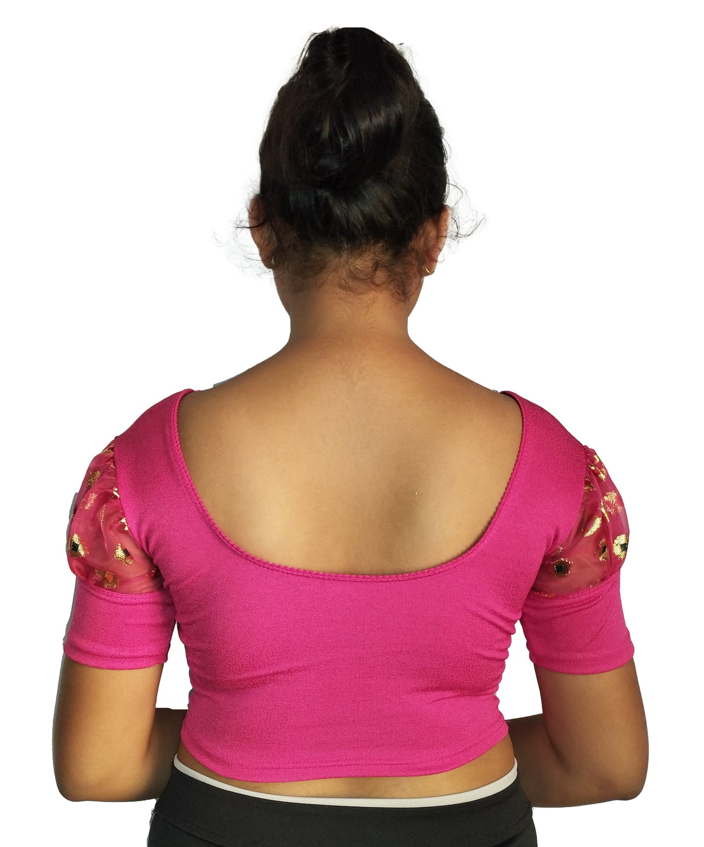 Stretchable Cotton Lycra Blouse with Stylish Puff Sleeves – Breathable & Comfortable | PU Fashion