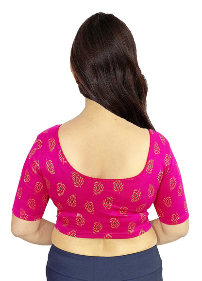 PU Fashion Jacquard Cotton Blouse – Readymade, Breathable & Stylish Woven Design