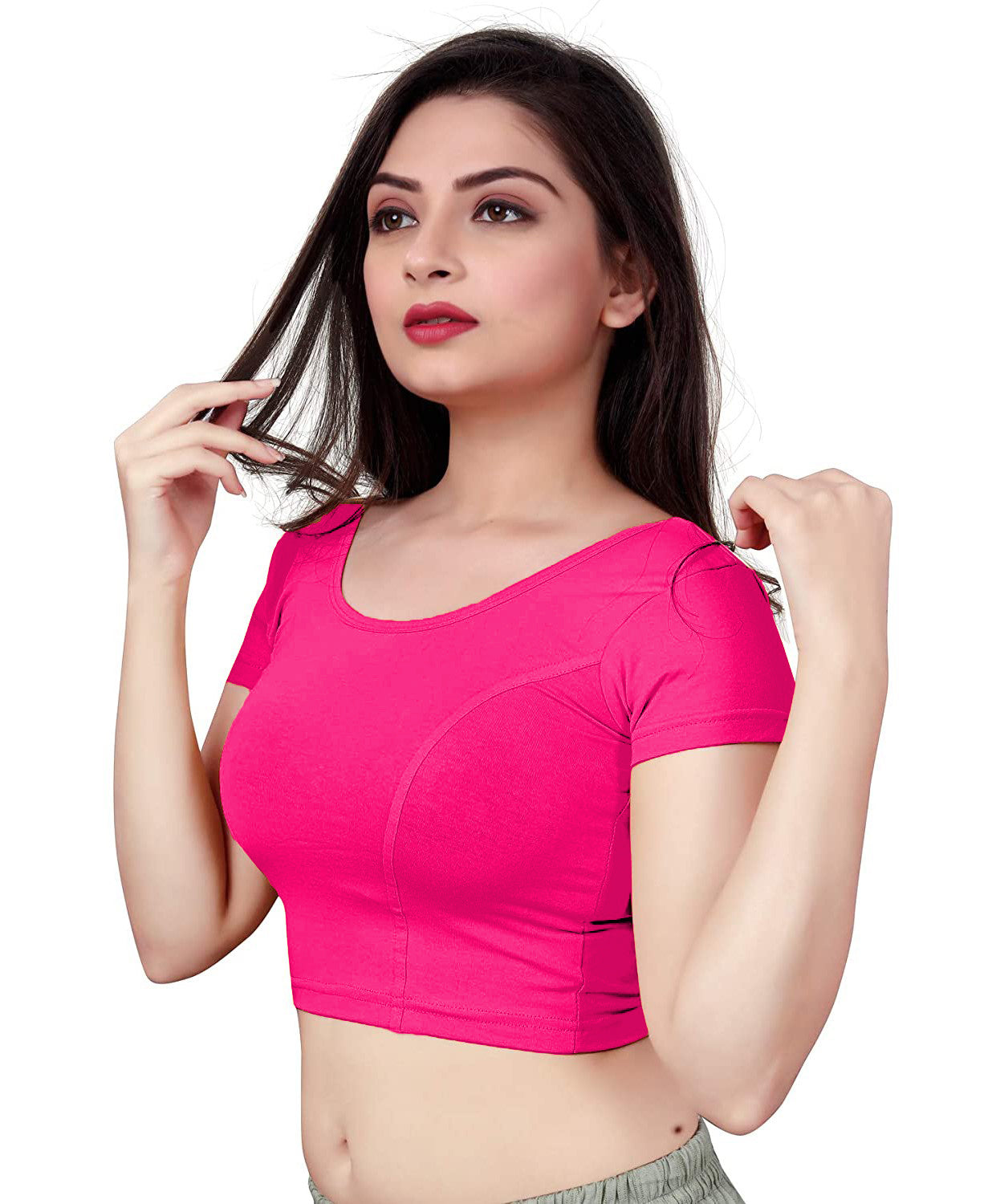PU Fashion Backless Butterfly Blouse – Stylish Cotton Stretchable Saree Blouse