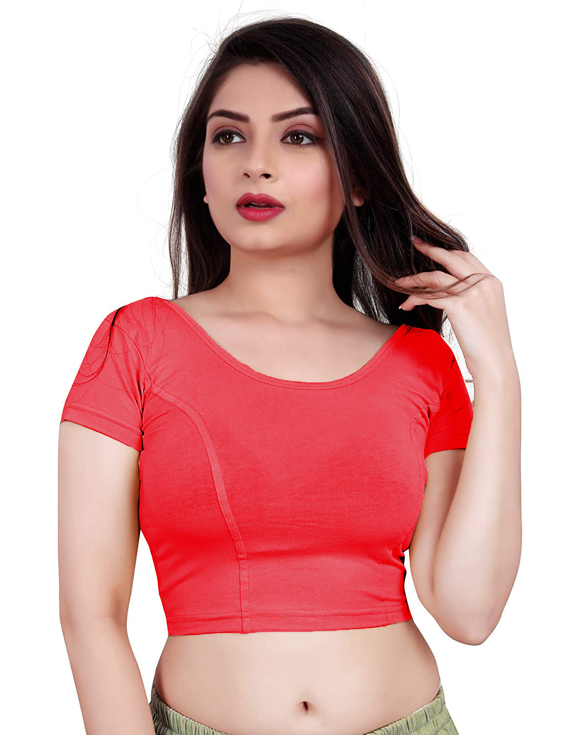 PU Fashion Stretchable Cotton Lycra Blouse – Short Sleeve Readymade Choli