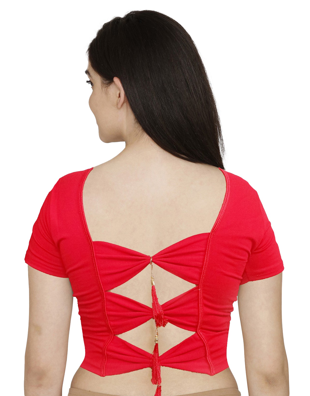 PU Fashion Backless Butterfly Blouse – Stylish Cotton Stretchable Saree Blouse