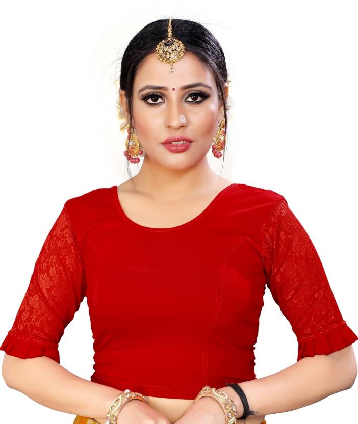 PU Fashion Pure Cotton Stretchable Saree Blouse – Breathable, Skin-Friendly, Full Sleeve