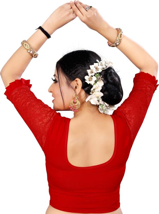 PU Fashion Pure Cotton Stretchable Saree Blouse – Breathable, Skin-Friendly, Full Sleeve