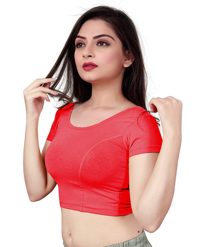PU Fashion Backless Butterfly Blouse – Stylish Cotton Stretchable Saree Blouse