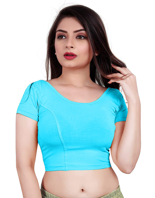 PU Fashion Stretchable Cotton Lycra Blouse – Short Sleeve Readymade Choli