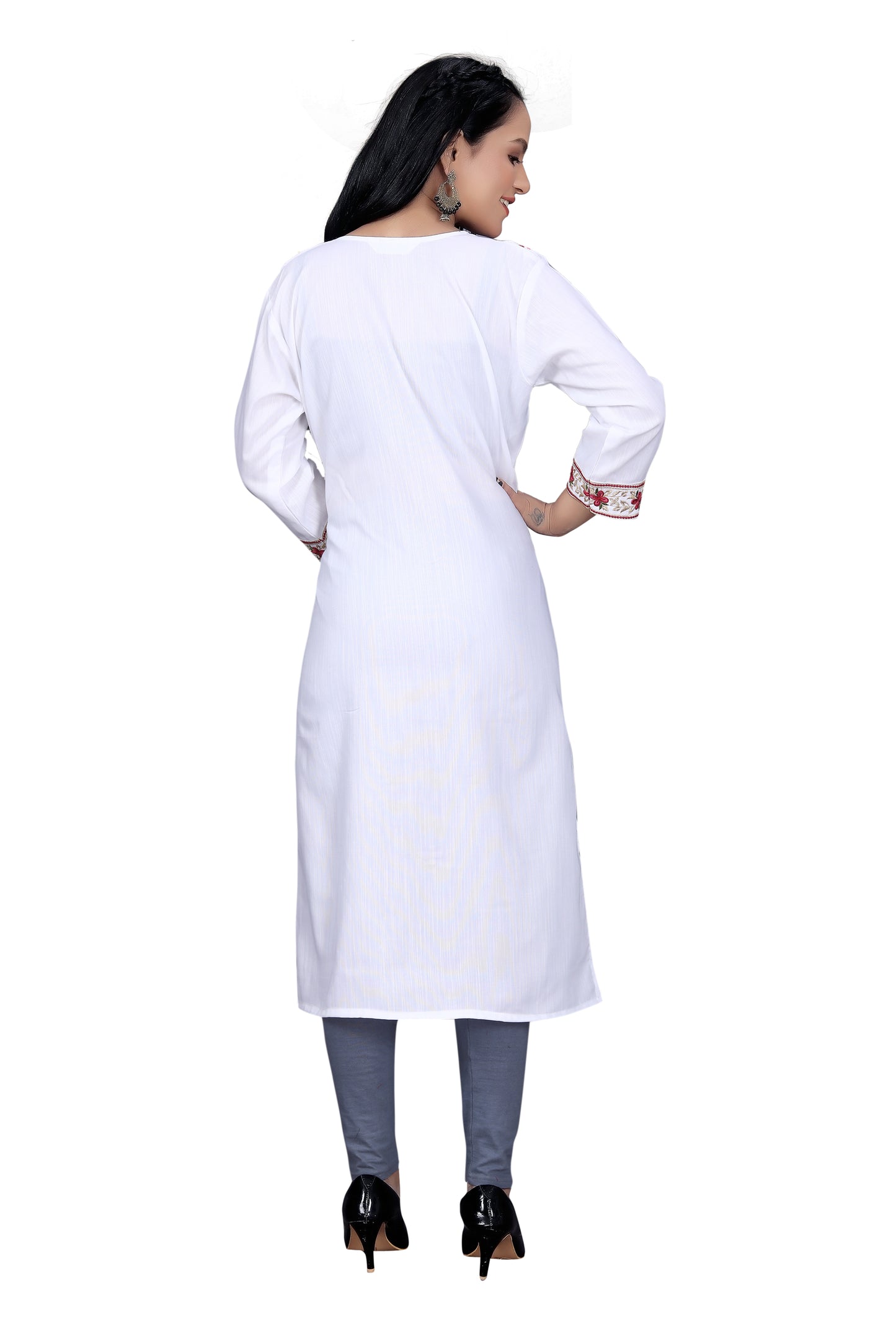Elegant Embroidered Straight Kurti for Women | Festive & Office Wear