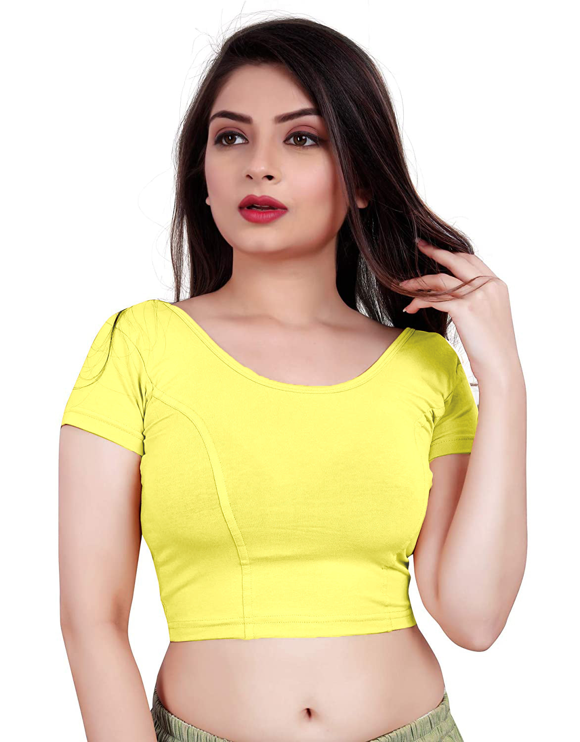 PU Fashion Stretchable Cotton Lycra Blouse – Short Sleeve Readymade Choli