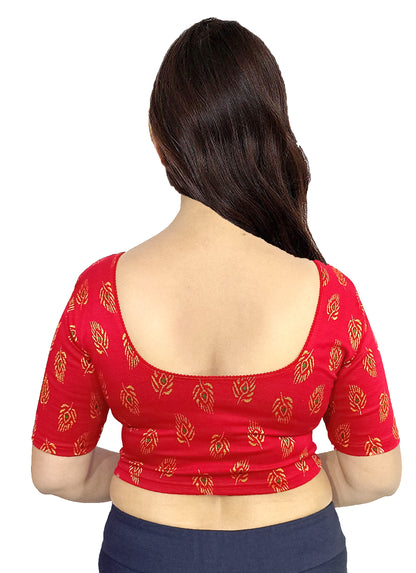 PU Fashion Jacquard Cotton Blouse – Readymade, Breathable & Stylish Woven Design